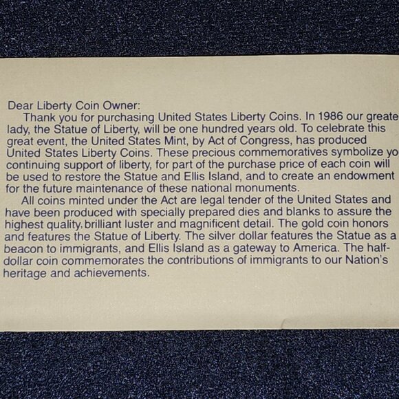 1986 US Mint Proof Liberty 2 Coin Set - Picture 14 of 15